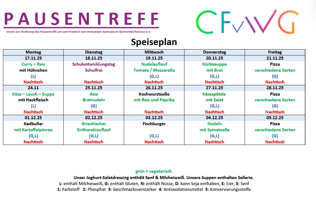 Speiseplan November